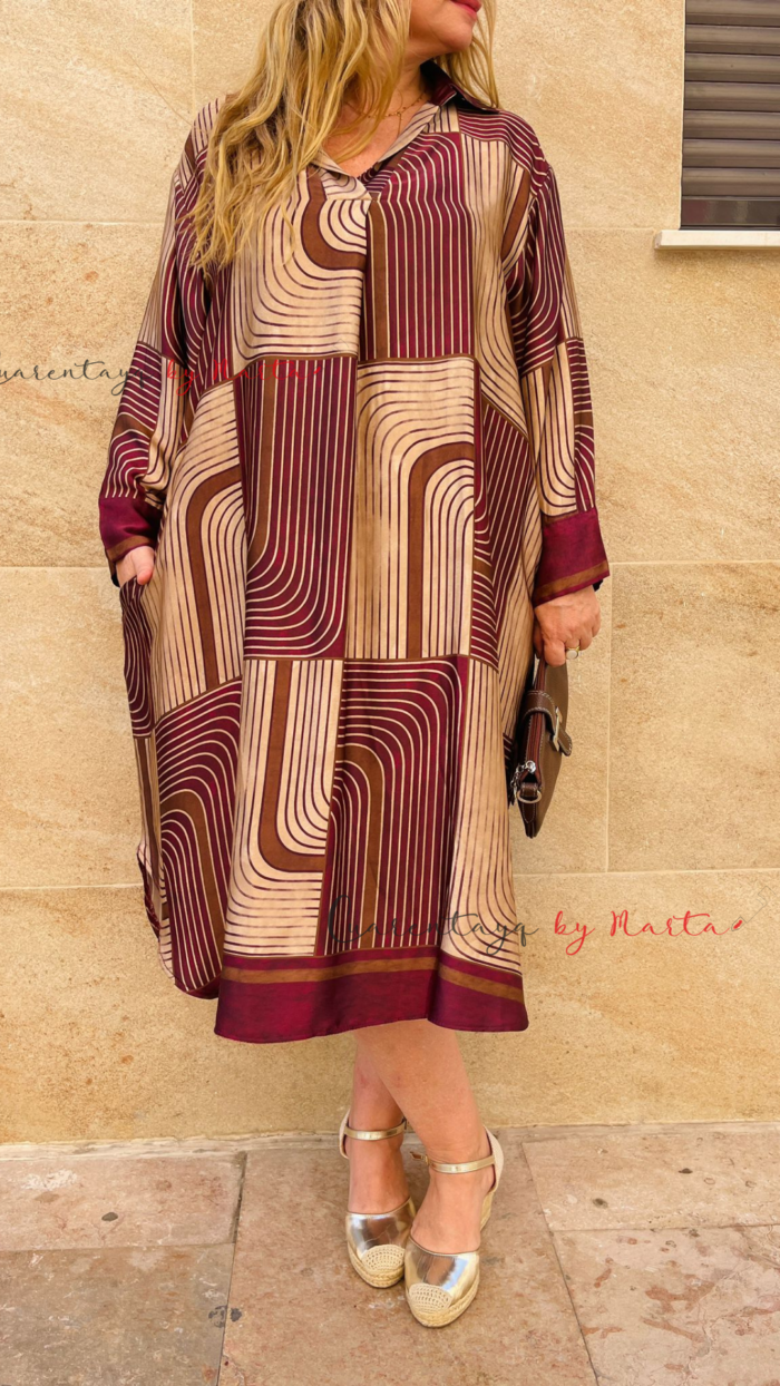 Vestido Seda Geométrico