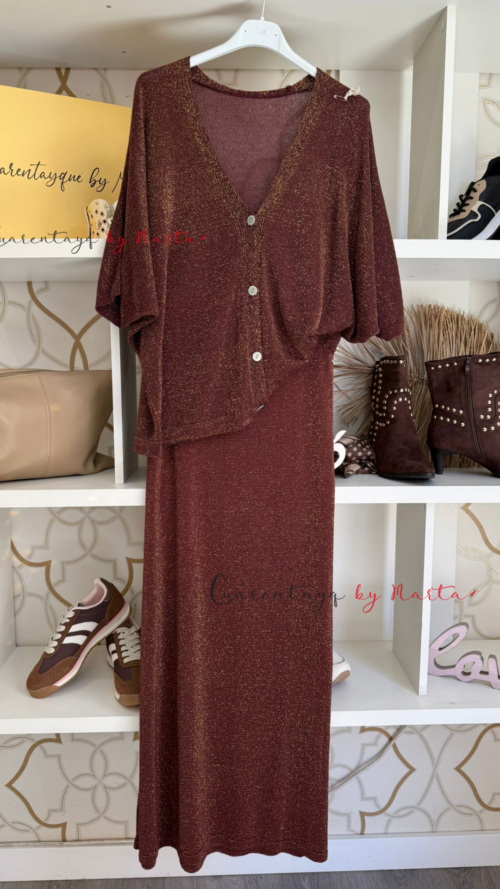 Jersey Punto Brillo - burdeos, T/unica 38-46