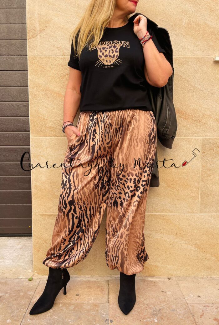 Pantalón Bombacho raso Animal Print