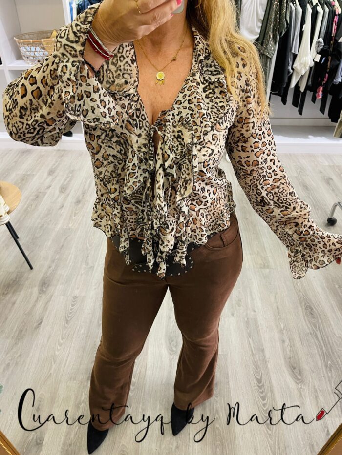 Blusa Volantes Animal Print