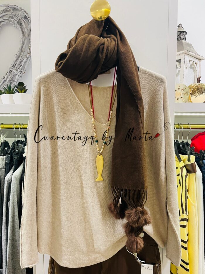 Foulard cashmere pompón