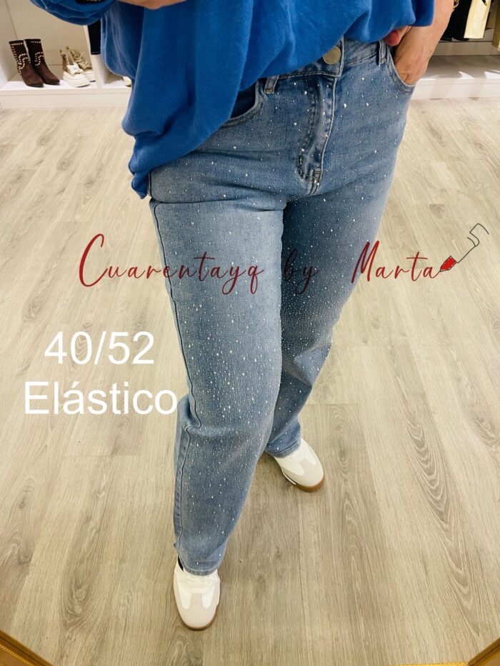 Vaquero Elástico Strass