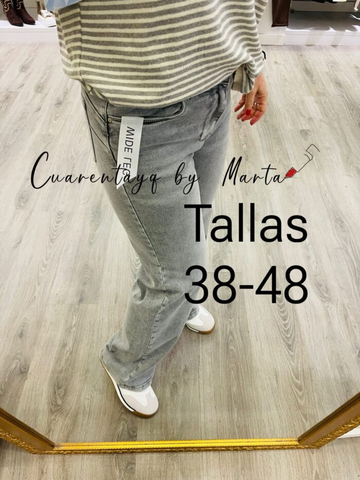 Vaquero Wide Leg Gris