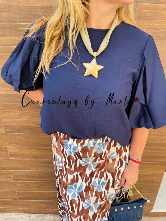 Blusa Manga Abullonada