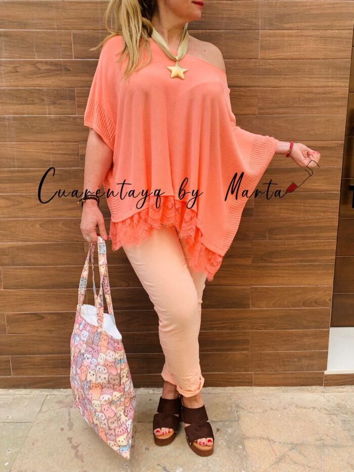 Jersey Poncho Encaje