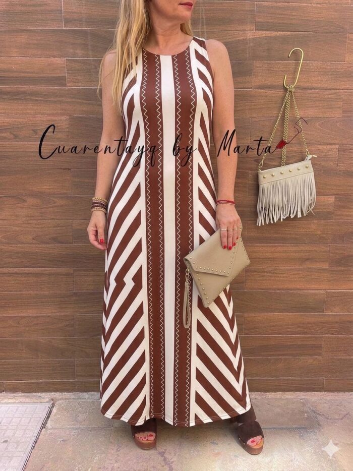 Vestido Licra Fría Rayas