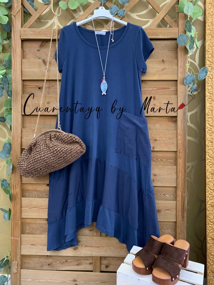 Vestido Bolsillo Asimétrico