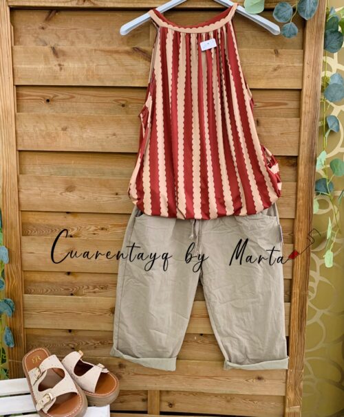 Blusa Halter Licra Rayas