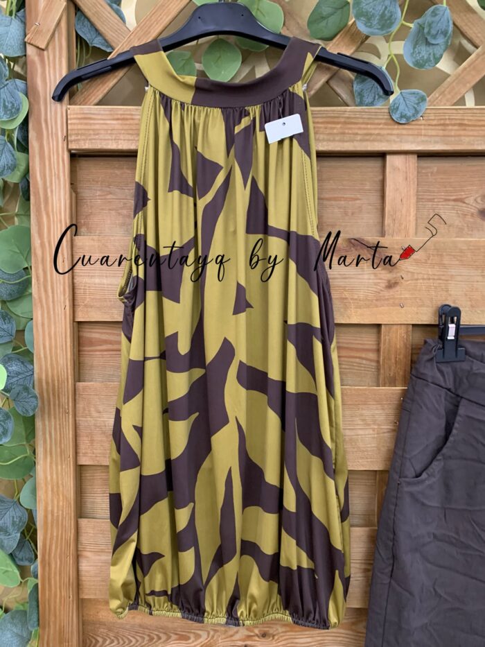 blusa halter licra safari