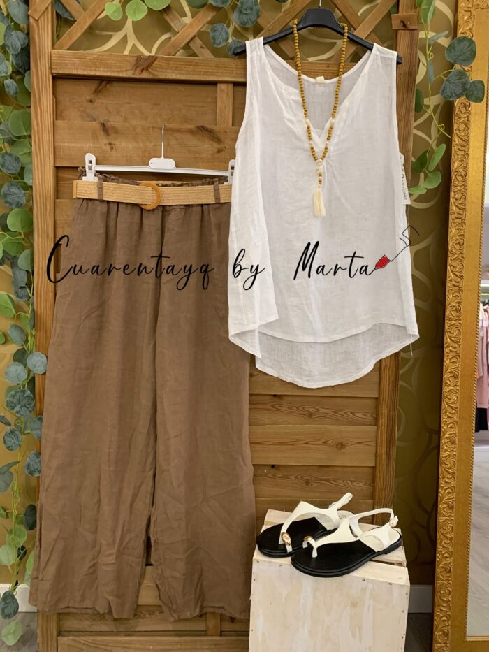 Pantalón Puro Lino Palazzo