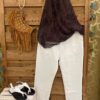 Blusa Halter Glamour y vaquero pitillo blaco