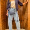 Vaquero Balloon tachuelas Elastico, blusa sobre camisa, botin city, bolso flecos