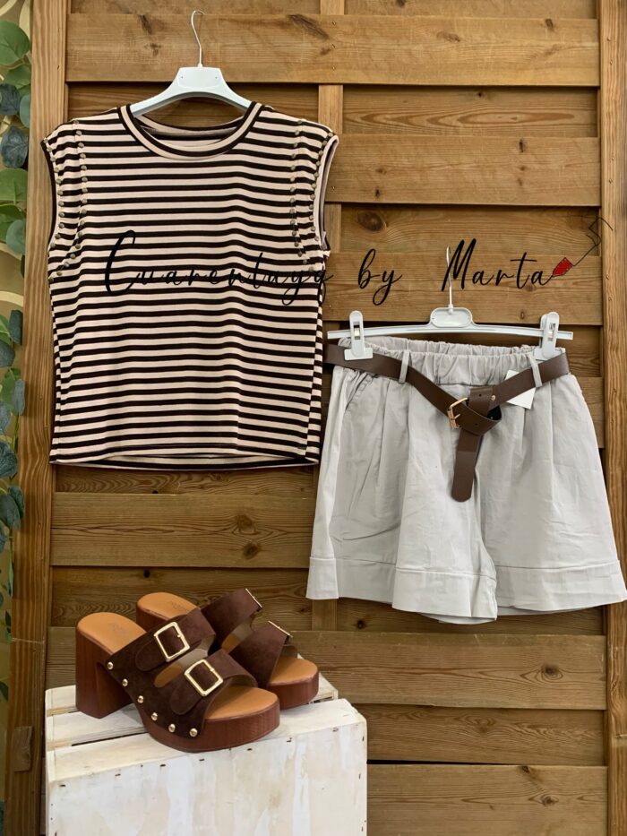 camiseta navy tachuelas short city