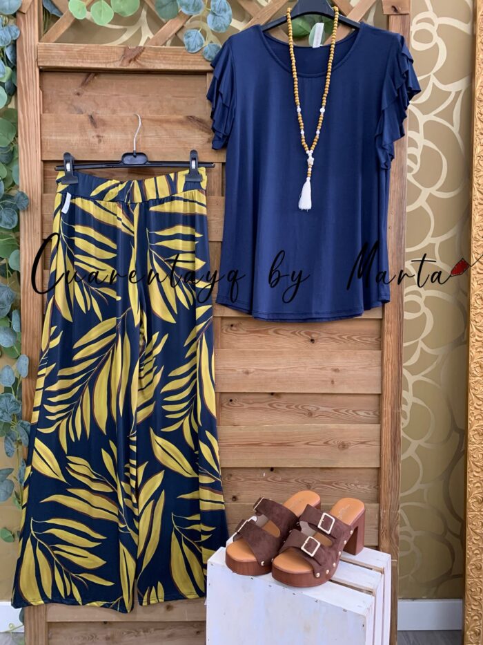 pantalon licra fria palmas camiseta manga volantes