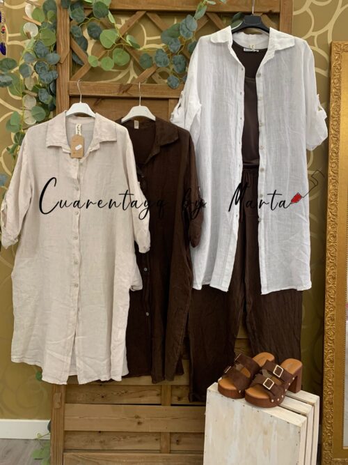 sobrecamisa vestido puro lino