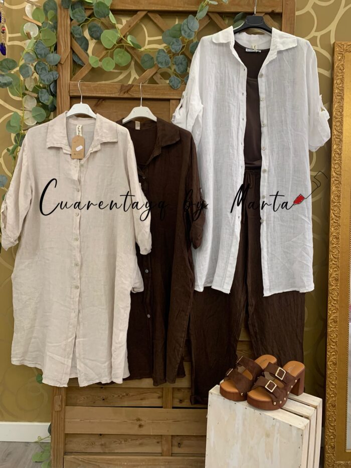 sobrecamisa vestido puro lino