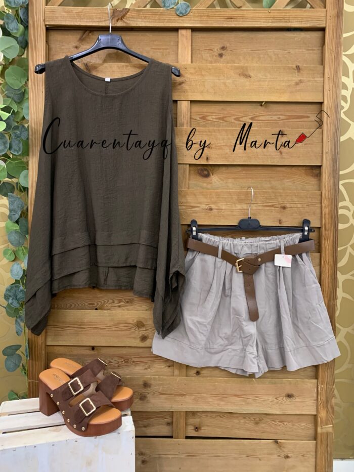 top corte asimetrico short city