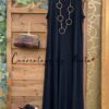 vestido ribete flecos