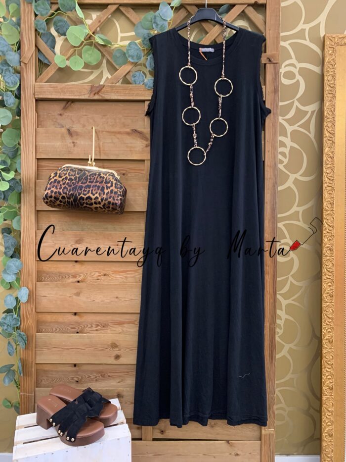 vestido ribete flecos