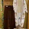 Kaftan Palmeras Largo- vaquero elastico bloguera en acción Marrón, botin city