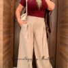 Pantalón tela wid leg