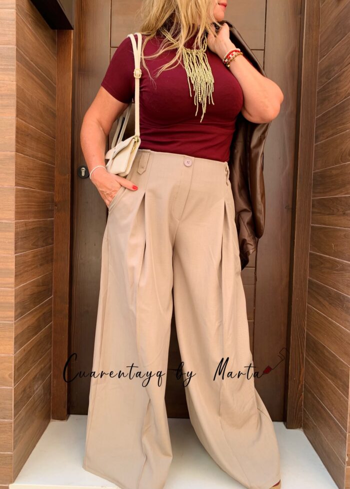 Pantalón tela wid leg