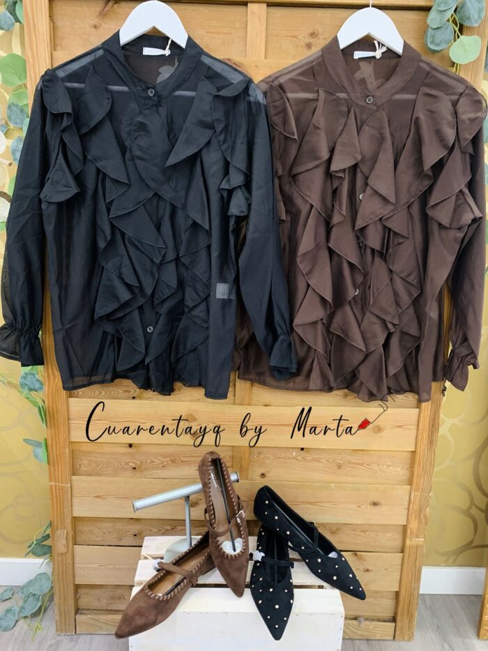 Blusa Volantes Tencel.