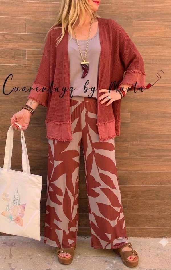 pantalon licra safari teja camiseta tirantes viscosa kaftan rejilla