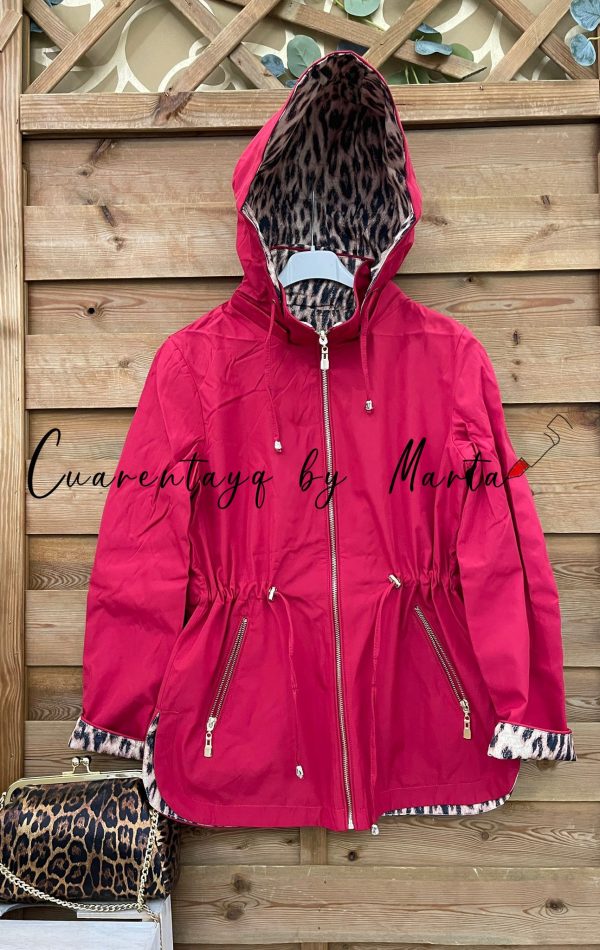 parka reversible leopardo