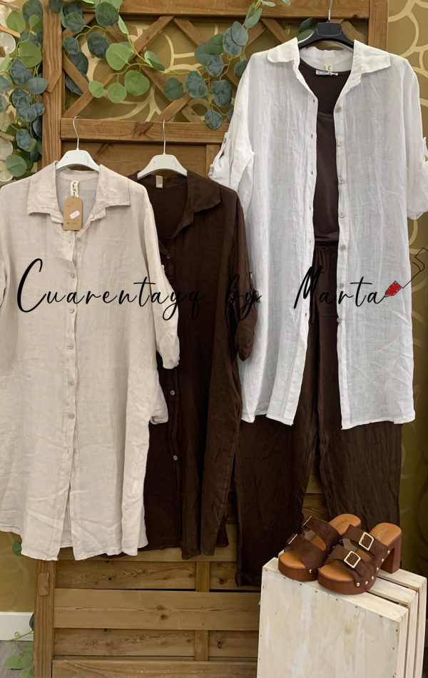 sobrecamisa vestido puro lino